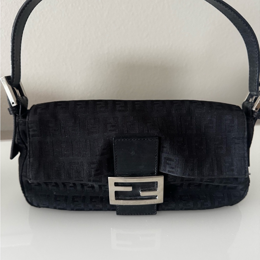 Fendi Black Neoprene Baguette
